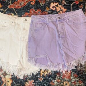 Wild Fable Shorts Lot 12 Highest Rise Denim White Purple